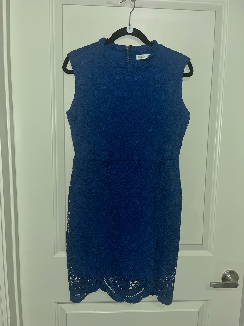 Stella Luce Cobalt Blue Lace Sleeveless Mini Dress